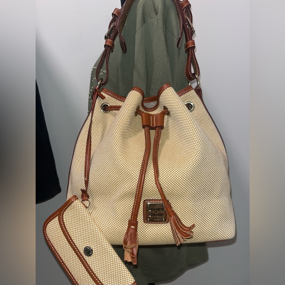 Dooney & Bourke Canvas/Leather Drawstring Shoulder Bag